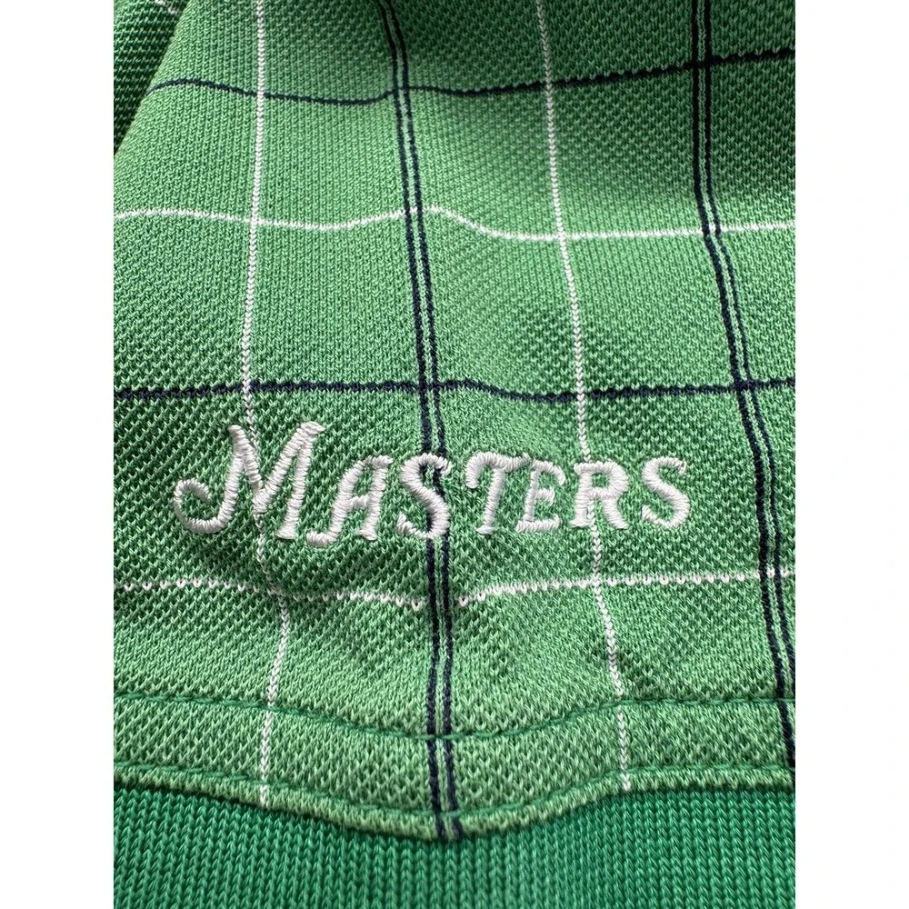 Masters Collection Augusta National Men's L Pique Polo‎ Shirt Green Check Irish